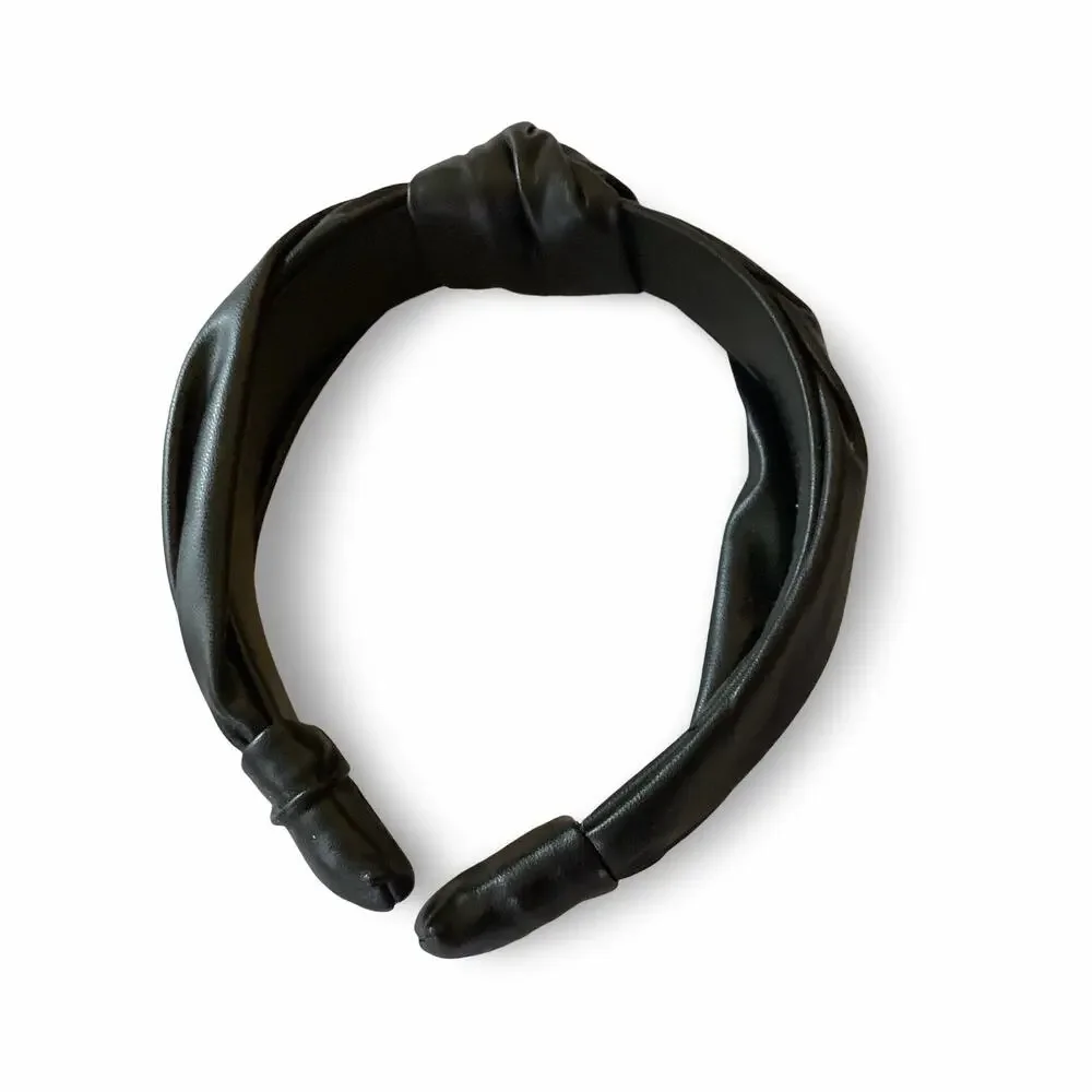 Faux Leather Knotted Headband
